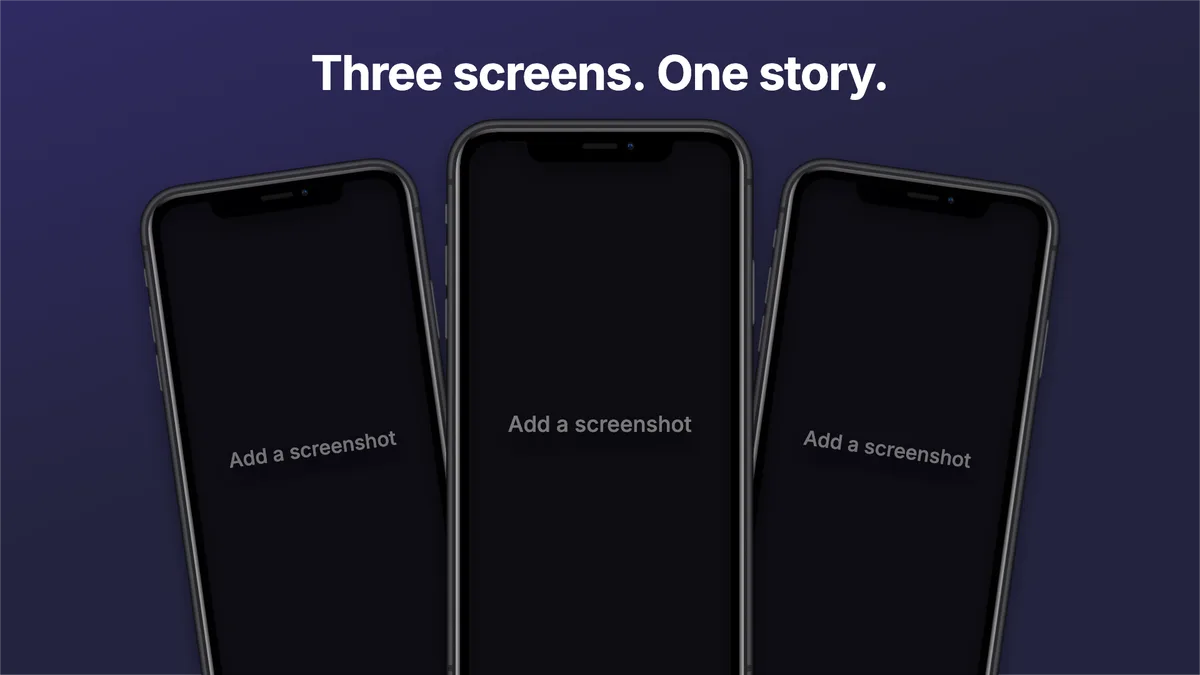 Website Hero · Three iPhones template preview