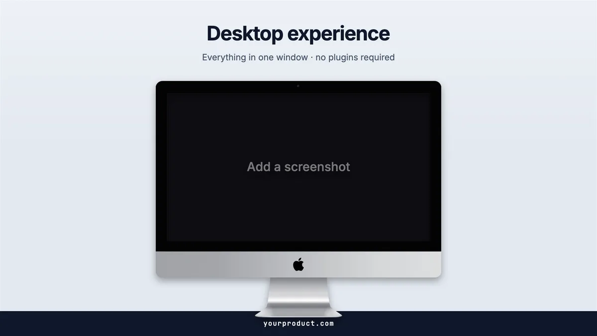 Presentation 16:9 slide · iMac slide template preview