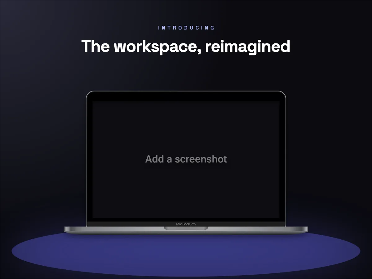 Dribbble Shot · MacBook dark studio template preview